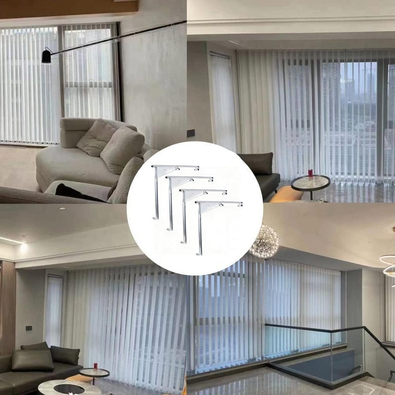 Cutelec 4pcs Valance Clips 3.5" Clear Vertical Blind Hidden Retainer Holder Installation Bracket with Built in Valance Outside Mount The headrail Size Measured 1.5"(38mm) in Top - Image 5